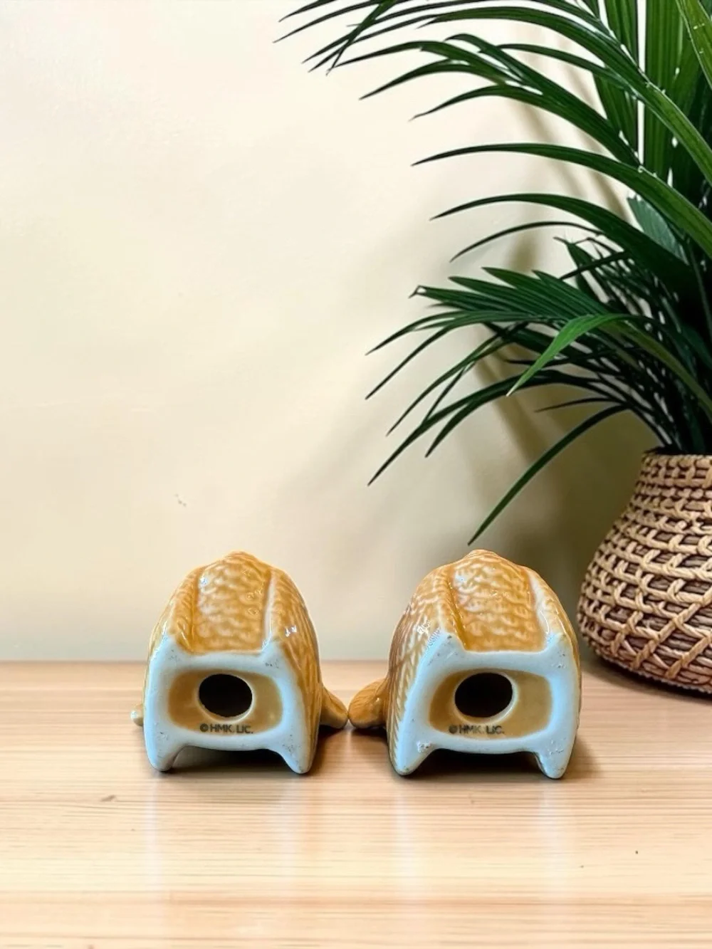 HMK Turkey Ceramic Candlestick Holders Set of 2 Thanksgiving Decor